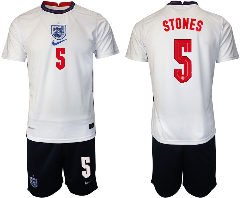 Men 2020-2021 European Cup England home white #5 Nike Soccer Jersey->england jersey->Soccer Country Jersey